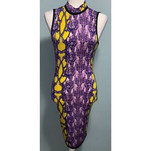 Fashion Queen Women M Dress Animal‎ Print Maximalist Bodycon Unique Multicolor